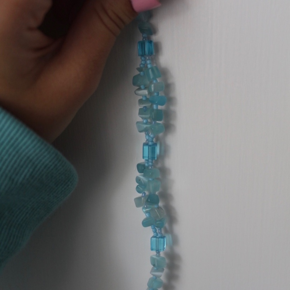 Blue crystal anklet